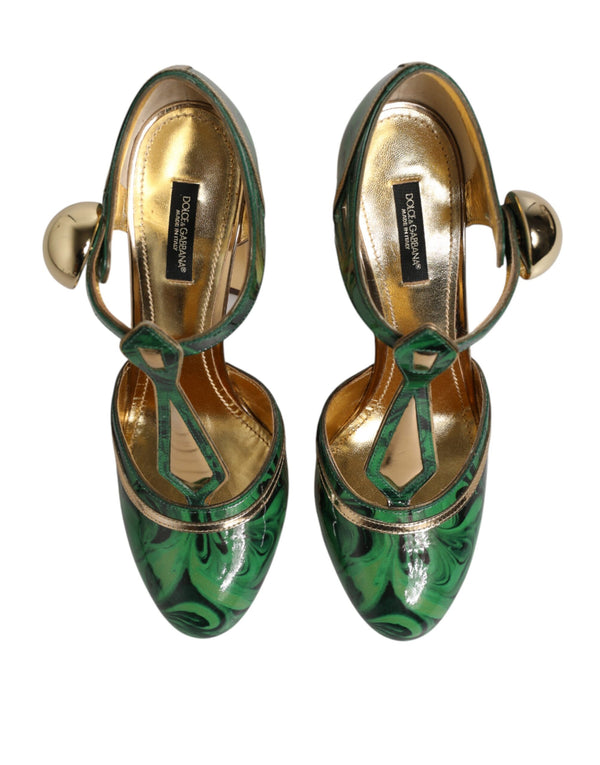 Grüne Lackleder-Pumps Vally