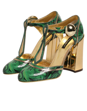 Grüne Lackleder-Pumps Vally