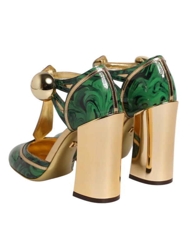 Grüne Lackleder-Pumps Vally