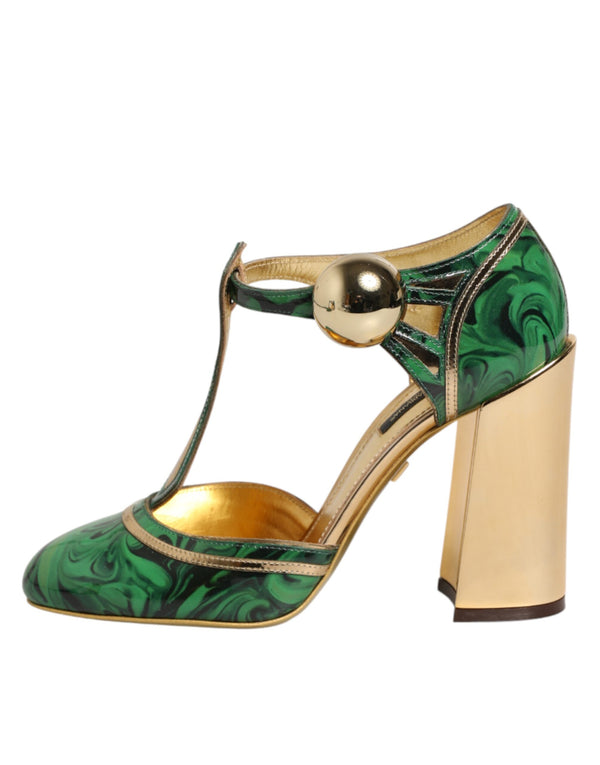 Grüne Lackleder-Pumps Vally
