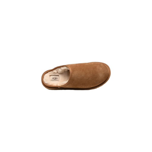 Beigefarbene Wildleder-Clogs