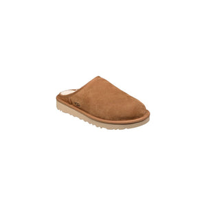 Beigefarbene Wildleder-Clogs