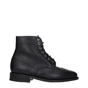 Schwarze Leder-Stiefeletten