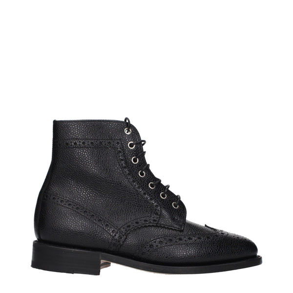 Schwarze Leder-Stiefeletten