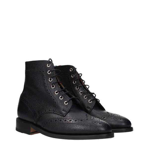 Schwarze Leder-Stiefeletten