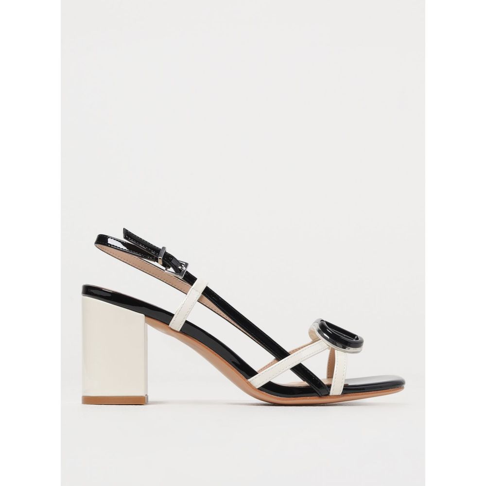 Stilettosandalen aus blauem Lackleder