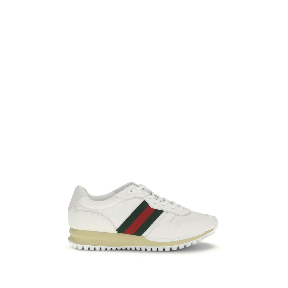 Weiße Polyamid-Sneaker im sportlichen Stil