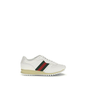 Weiße Polyamid-Sneaker im sportlichen Stil