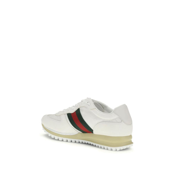 Weiße Polyamid-Sneaker im sportlichen Stil