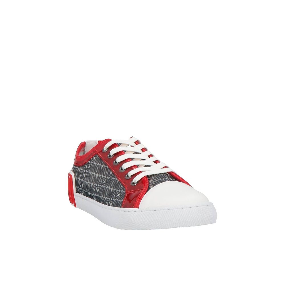 Weiße Polyester Sneakers im Low-Top-Stil