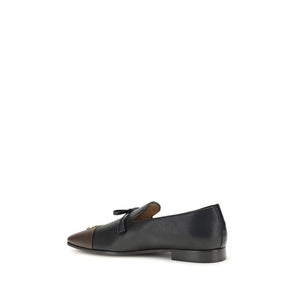 Schwarze Loafer aus Ziegenleder