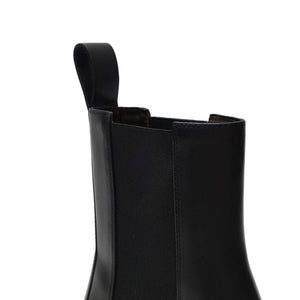 Schwarze Leder-Ankle-Boots