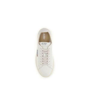 Weiße Gummisohle Sneakers mit niedrigem Schaft