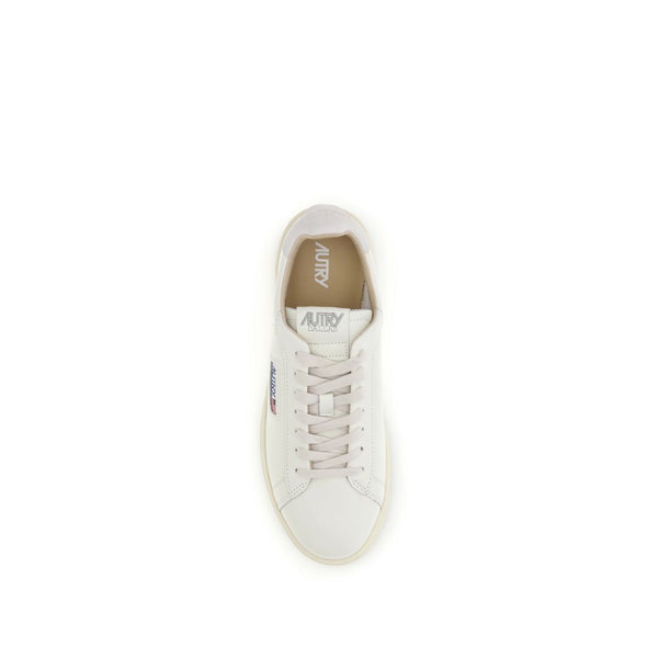Weiße Gummisohle Sneakers mit niedrigem Schaft