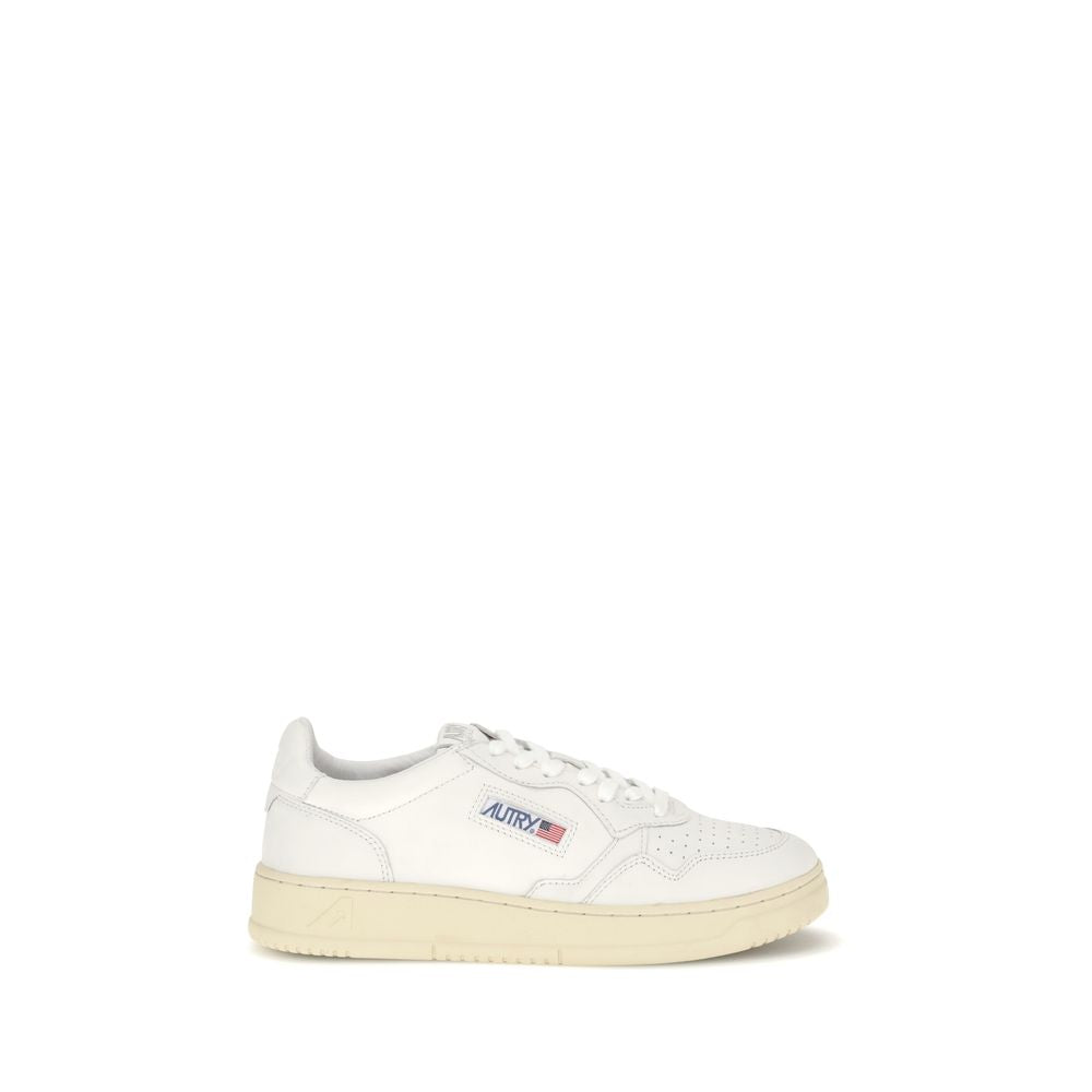 Weiße Gummisohle Sneakers mit niedrigem Schaft