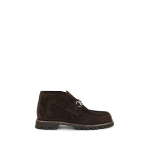 Braune Leder-Stiefeletten