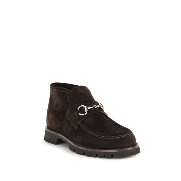 Braune Leder-Stiefeletten