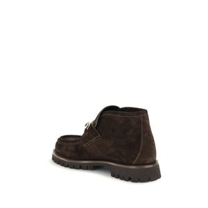 Braune Leder-Stiefeletten