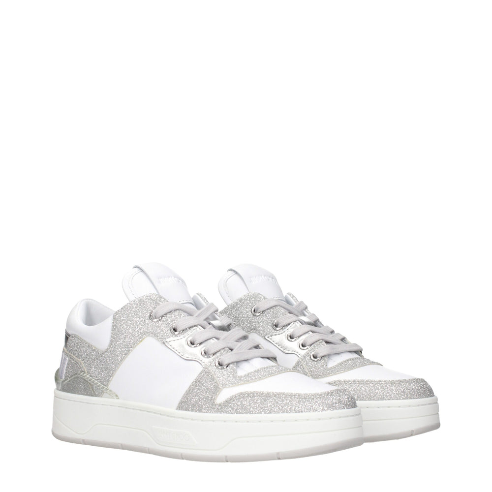 Weiße Leder-Sneaker mit niedrigem Schaft