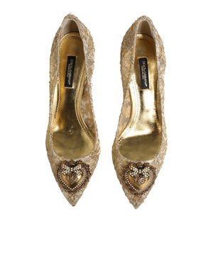 Goldene Taormina-Spitzen-DEVOTION-Pumps