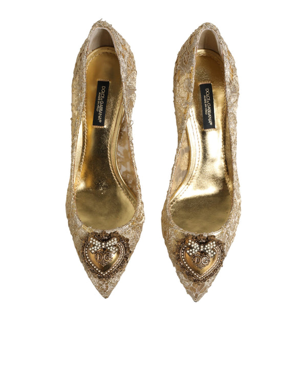 Goldene Taormina-Spitzen-DEVOTION-Pumps
