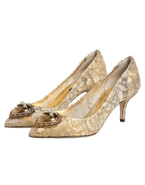 Goldene Taormina-Spitzen-DEVOTION-Pumps