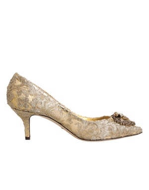 Goldene Taormina-Spitzen-DEVOTION-Pumps