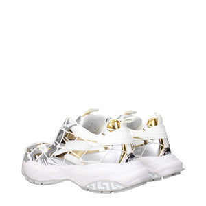 Weiße Chunky Sneaker aus Stoff