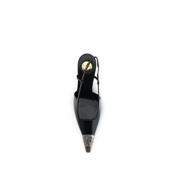 Schwarze Lederpumps mit hohem Absatz