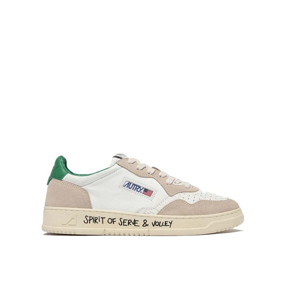 Weiße Leder-Sneakers mit niedrigem Schaft