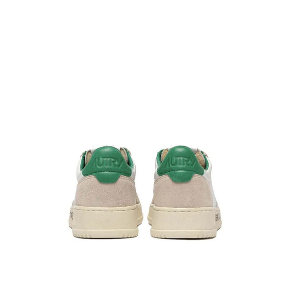 Weiße Leder-Sneakers mit niedrigem Schaft
