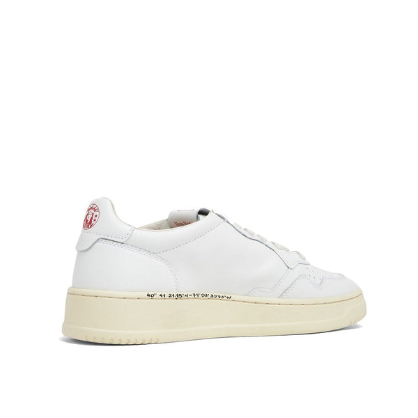 Weiße Leder-Sneakers mit niedrigem Schaft