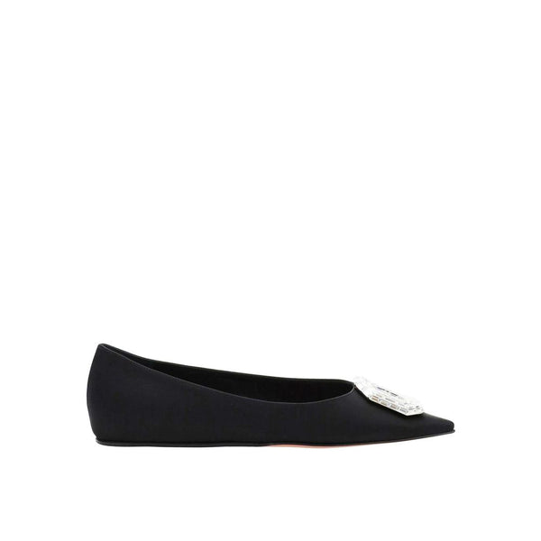 Schwarze Seiden-Ballerinas