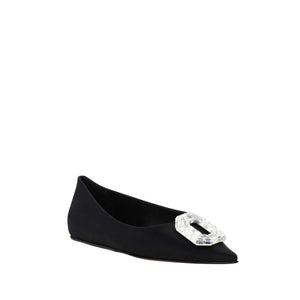 Schwarze Seiden-Ballerinas