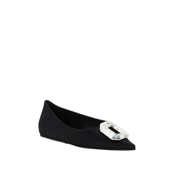 Schwarze Seiden-Ballerinas