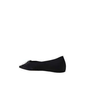 Schwarze Seiden-Ballerinas