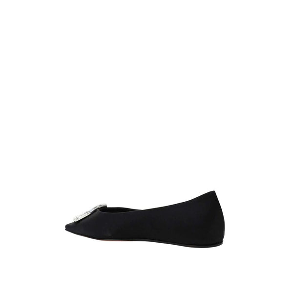 Schwarze Seiden-Ballerinas