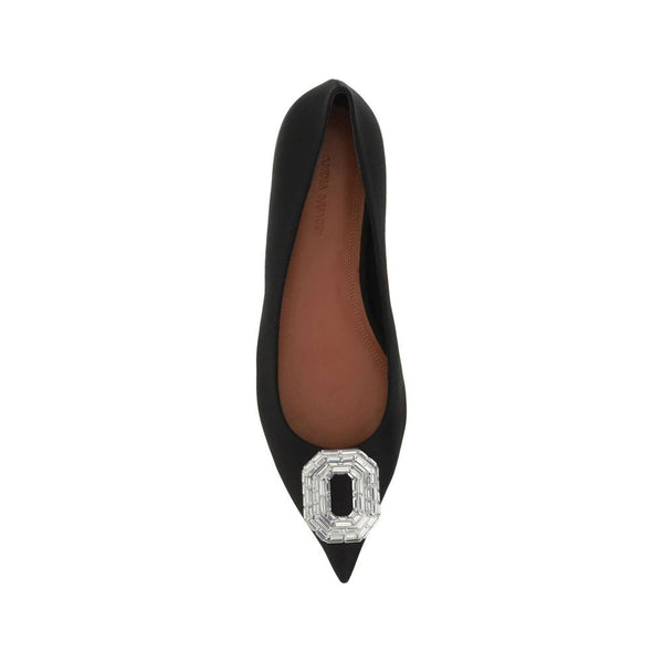 Schwarze Seiden-Ballerinas