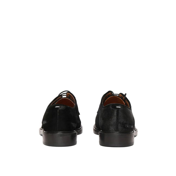 Schwarze Polyester-Schnürschuhe