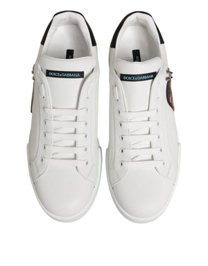 Weiße Leder-Sneaker #DGFAMILY für Herren