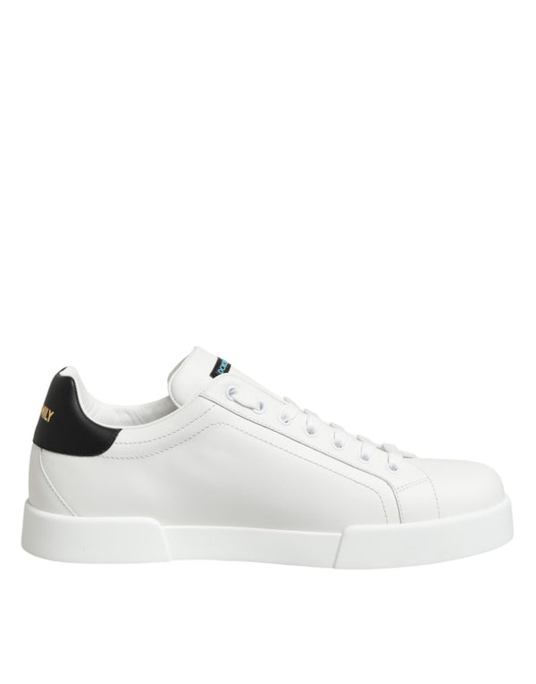 Weiße Leder-Sneaker #DGFAMILY für Herren