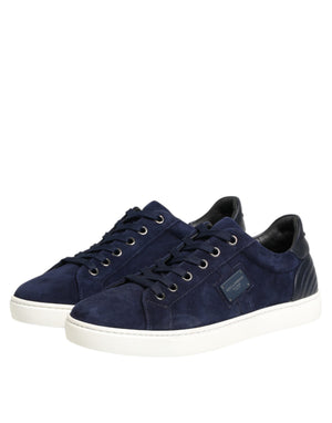 Blaue Wildleder-Sneaker aus Leder