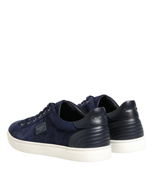 Blaue Wildleder-Sneaker aus Leder