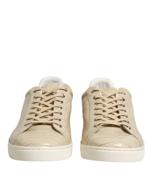 Beige London Leder-Sneakers