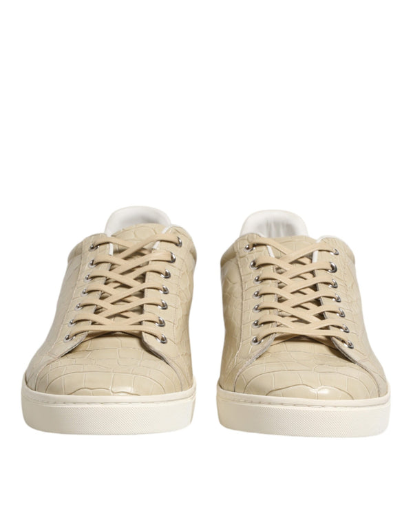 Beige London Leder-Sneakers