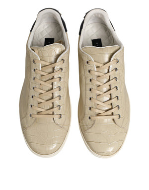 Beige London Leder-Sneakers