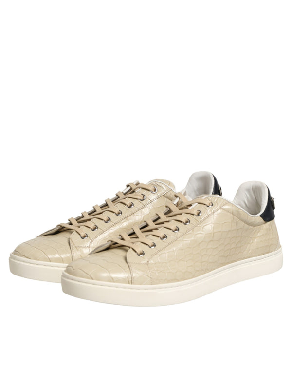 Beige London Leder-Sneakers