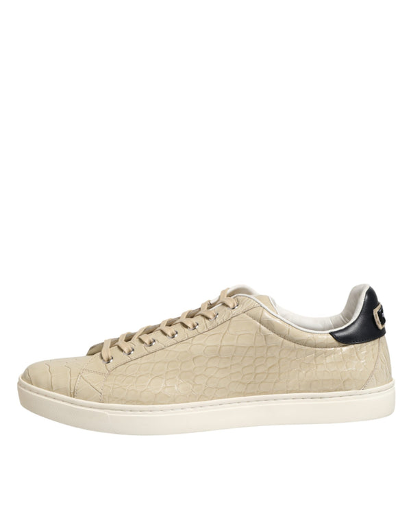Beige London Leder-Sneakers