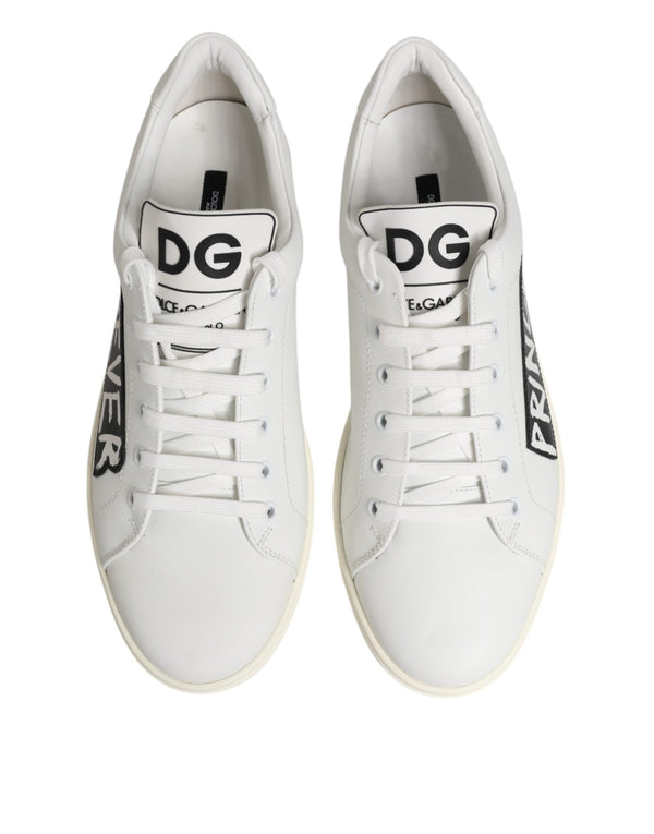 Weiße Prince Leder Low-Top Sneaker für Herren