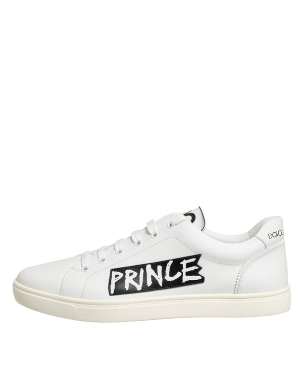 Weiße Prince Leder Low-Top Sneaker für Herren